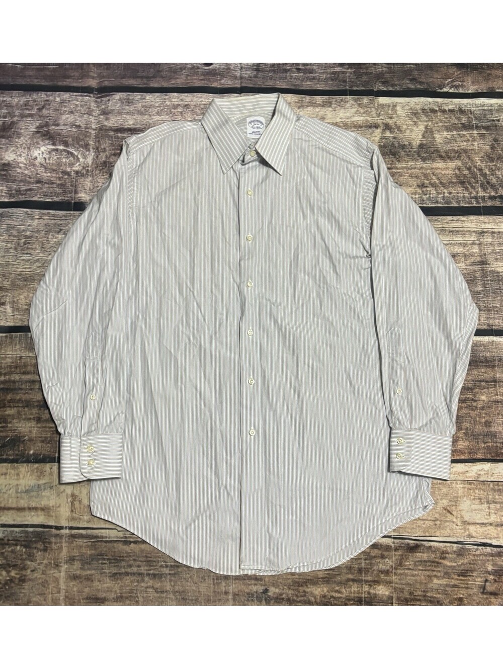 Brooks Brothers Shirt Mens 16 33 Large Italian Fabric Striped Made in USA